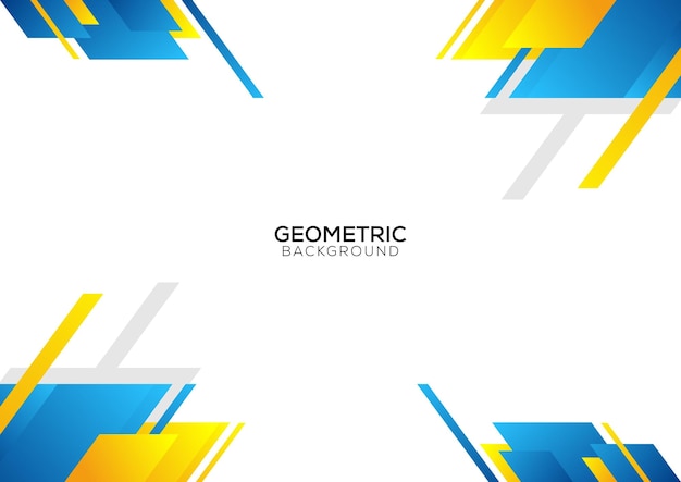 Free vector blue and yellow geometric background modern design