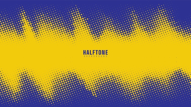 Free vector blue and yellow halftone background