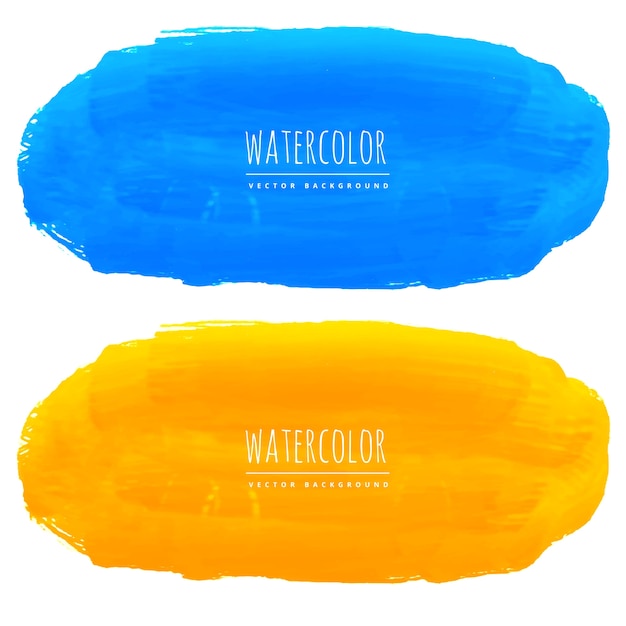 Free vector blue and yellow watercolor stains