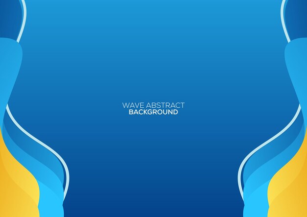 Free vector blue and yellow wave background template design