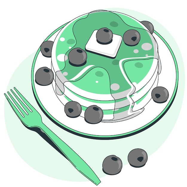Free vector blueberry pancake concept illustration
