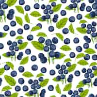 Free vector blueberry seamless pattern