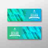 Free vector bluee and green banner