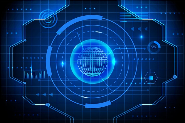 Free vector blueprint cyber eye technology background