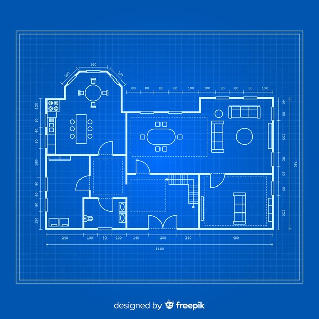 blueprint of a house top view