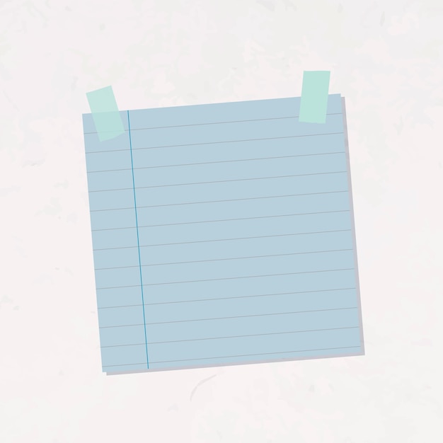 Free vector bluish gray lined notepaper sticker vector
