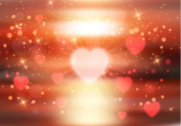 Бесплатное векторное изображение Размытие сердца на фоне заката