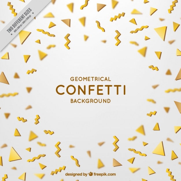 Free vector blurred background of golden geometric confetti