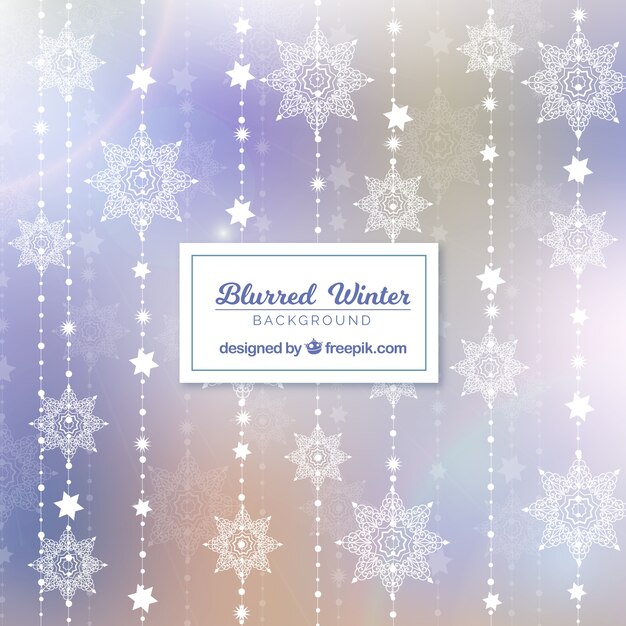 Blurred background with snowflakes