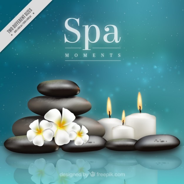 Free vector blurred background with spa elements