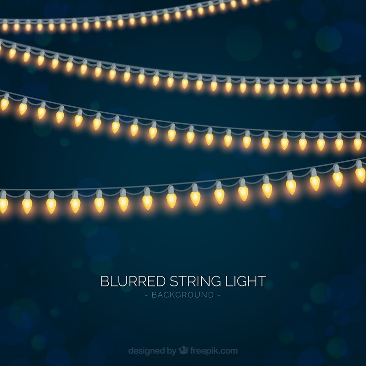 Free Vector blurred background with string lights