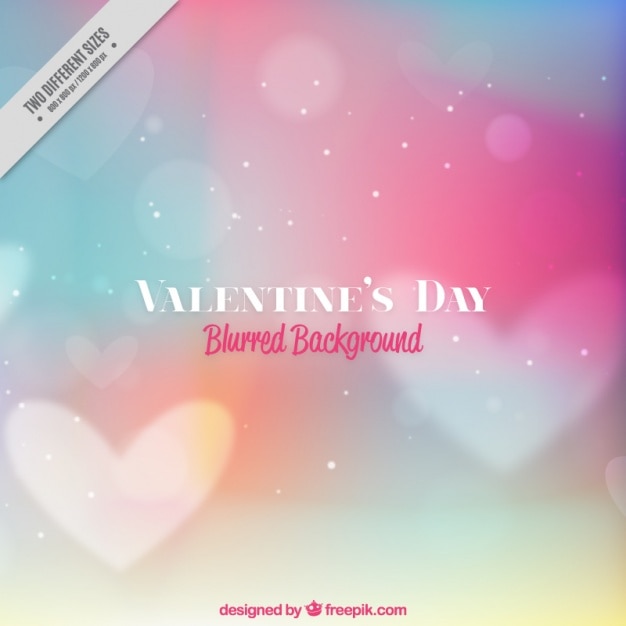 Free vector blurred bokeh background of colors with hearts