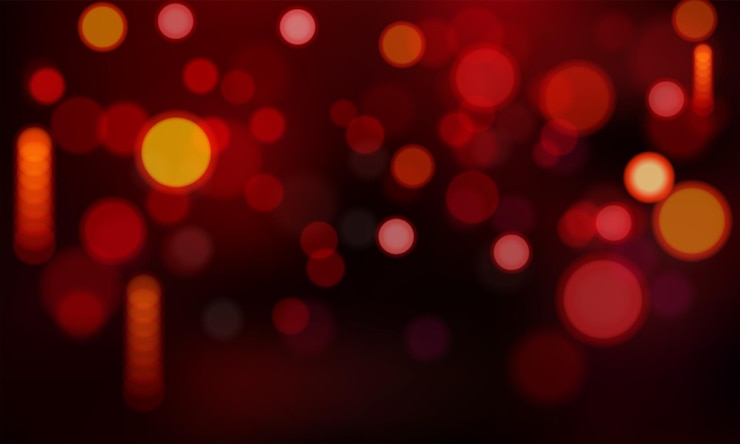 Free Vector blurred bokeh light on red background