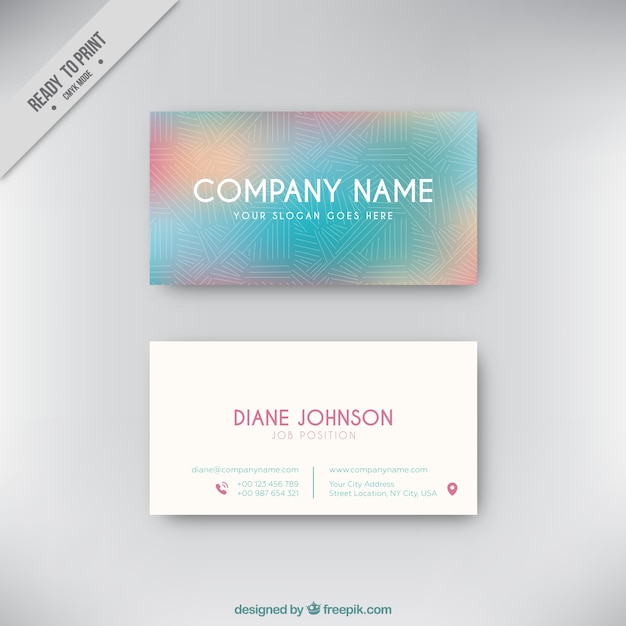Free vector blurred card with lines
