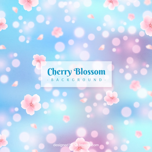 Free vector blurred cherry blossom background