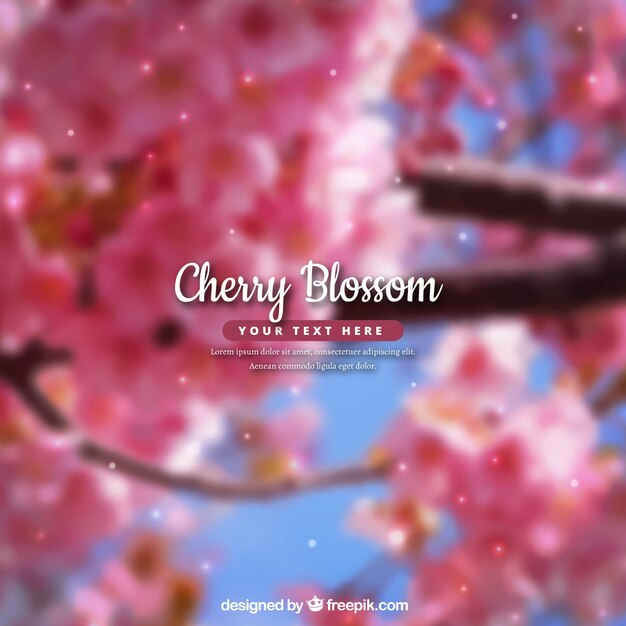 Free vector blurred cherry blossom background