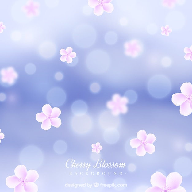 Free vector blurred cherry blossom background
