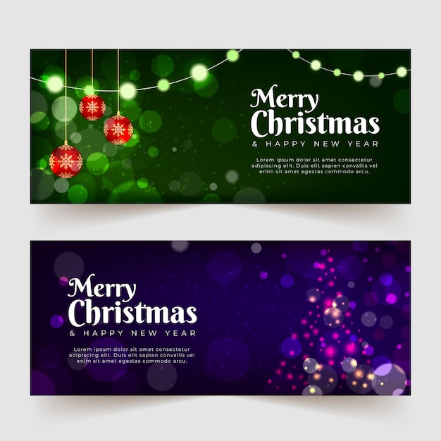 Blurred christmas banners template