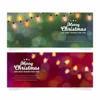 Free vector blurred christmas banners template