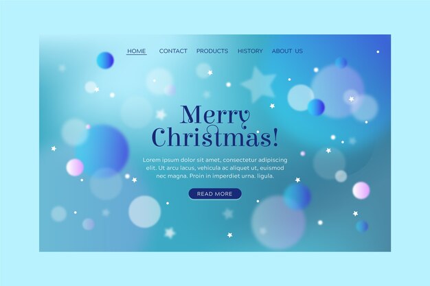 Blurred christmas landing page template