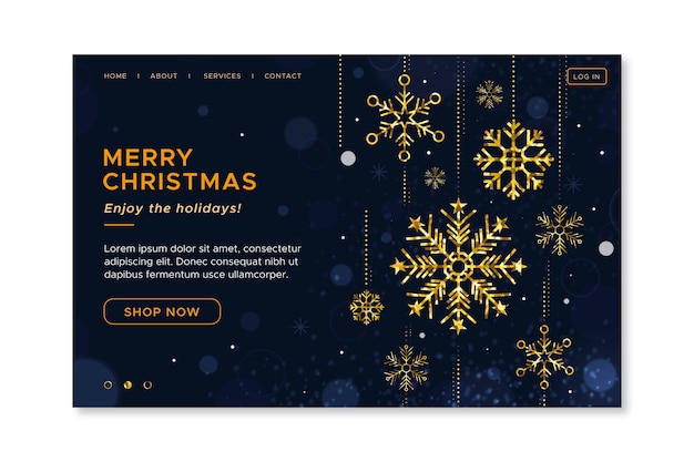 Vettore gratuito modello di pagina di destinazione natale offuscata