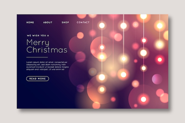 Blurred christmas landing page