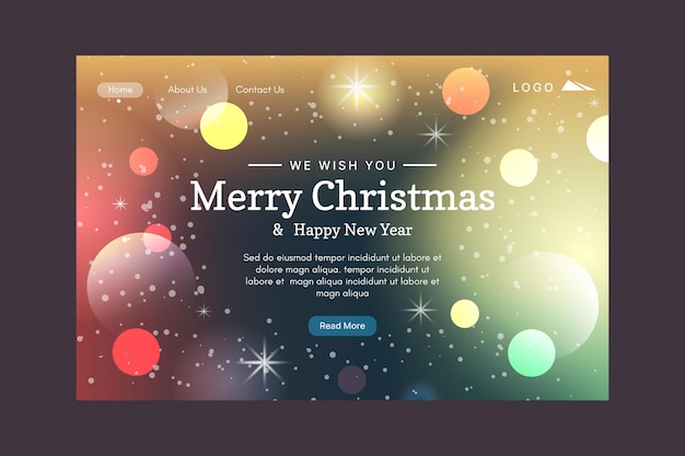 Blurred christmas landing page