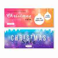 Free vector blurred christmas sale banners