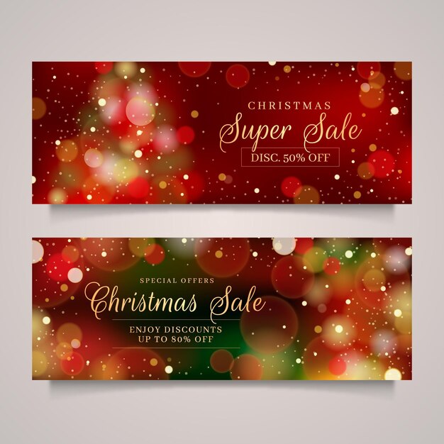 Blurred christmas sale banners