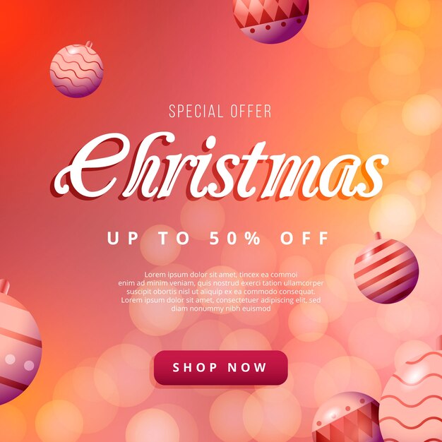 Blurred christmas sale concept