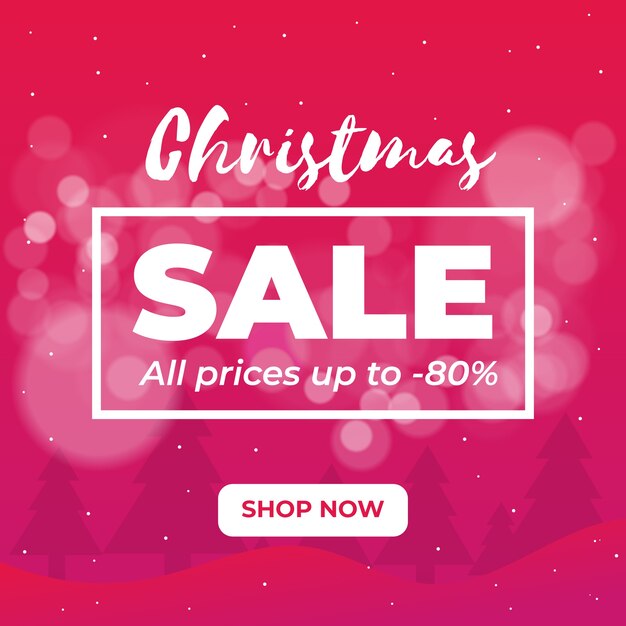 Free vector blurred christmas sale concept