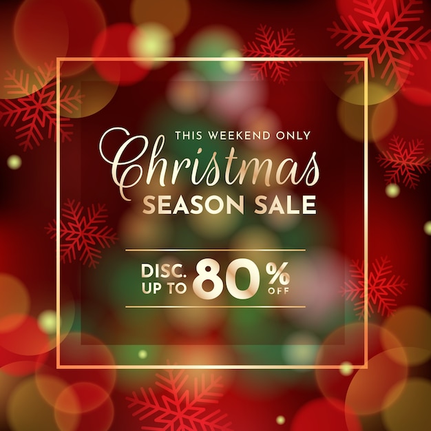 Free vector blurred christmas sale concept