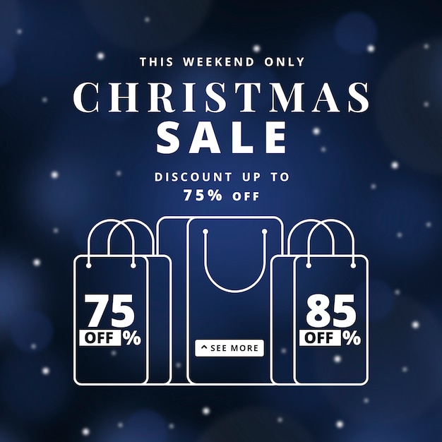 Blurred christmas sale concept