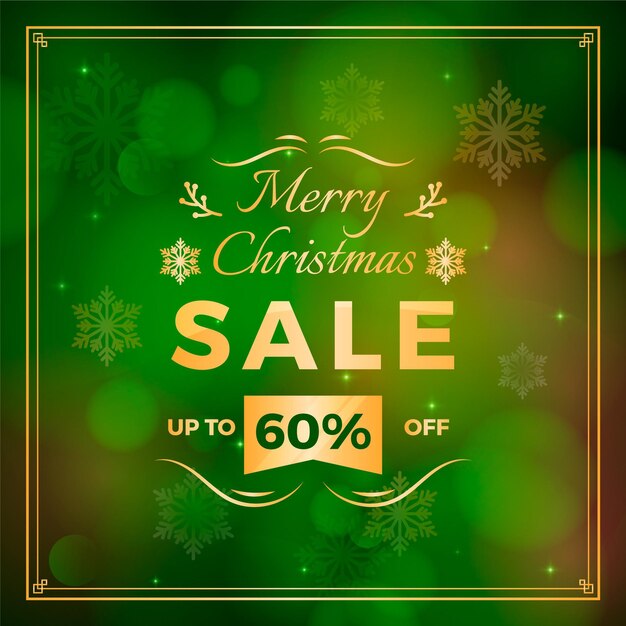 Blurred christmas sale concept