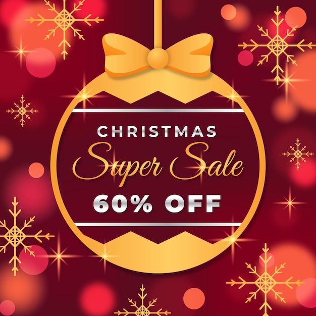 Free vector blurred christmas sale concept