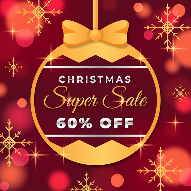 Blurred christmas sale concept