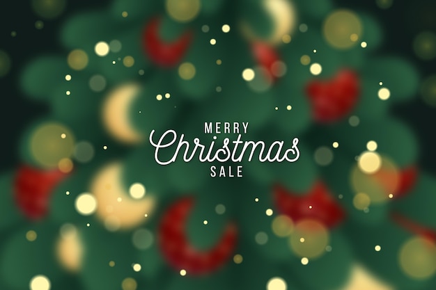 Free vector blurred christmas sale concept