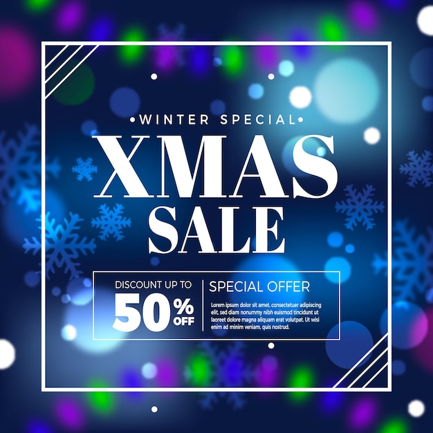 Free vector blurred christmas sale