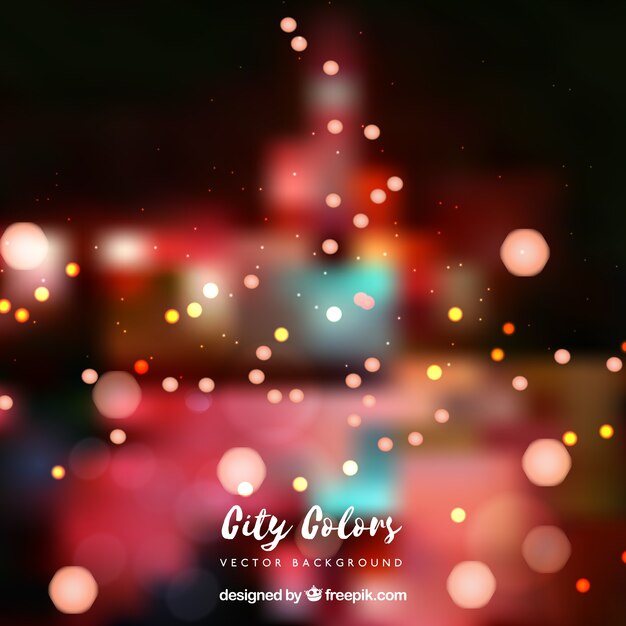 Blurred city background with bokeh effect