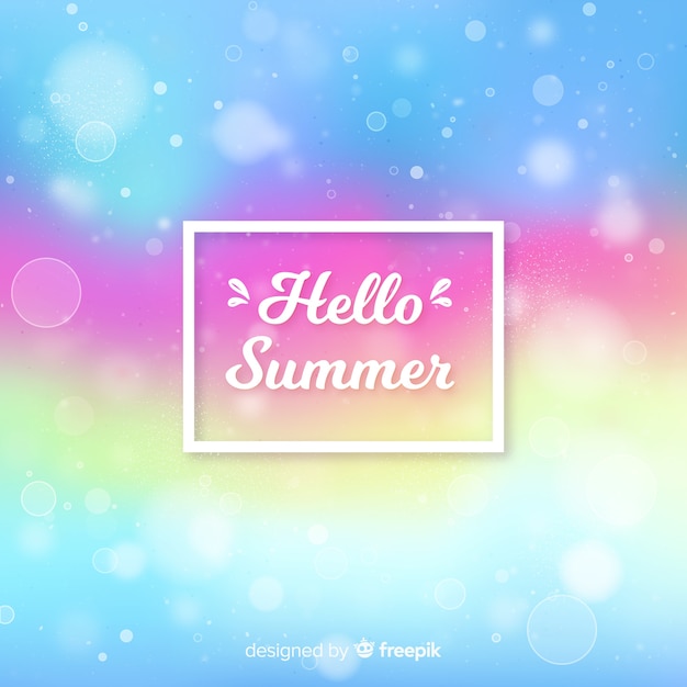Blurred colorful hello summer background