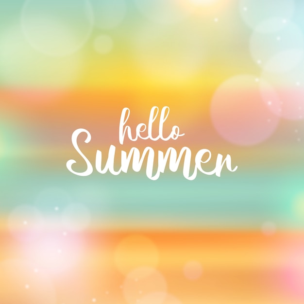 Free vector blurred design hello summer