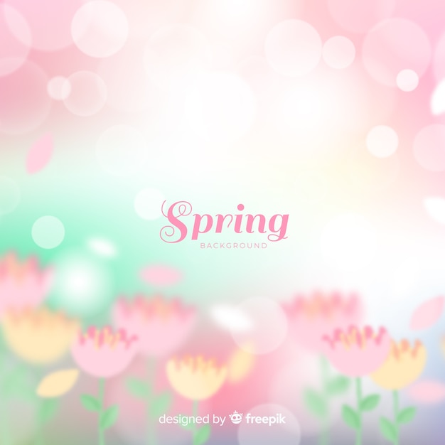 Free vector blurred flowers  spring background