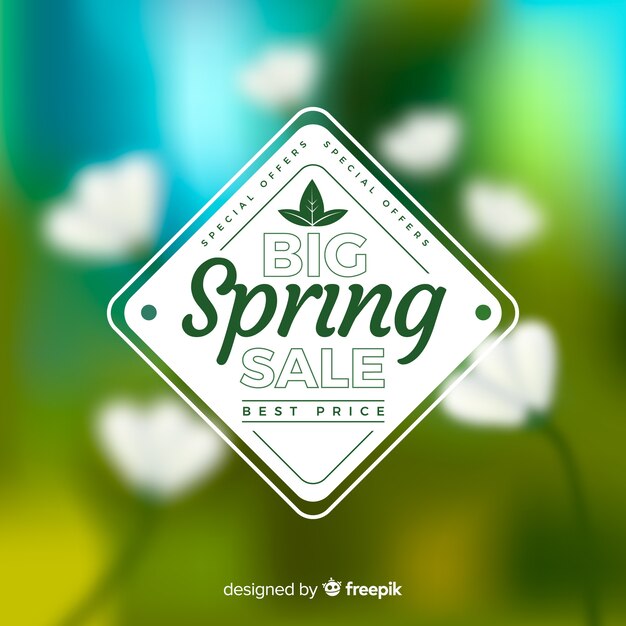 Free vector blurred flowers spring sale background