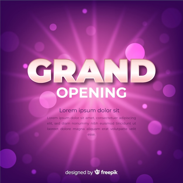 Free vector blurred glowing grand opening background