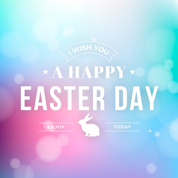Free vector blurred happy easter day concept