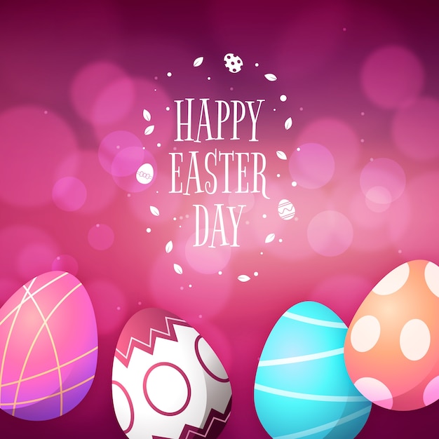 Free vector blurred happy easter day