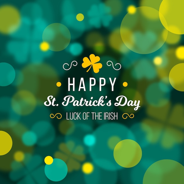 Blurred happy st. patricks day message