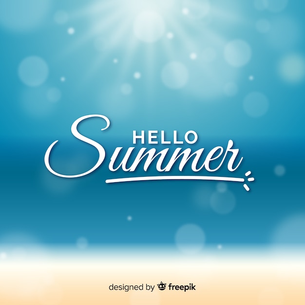 Free vector blurred hello summer background