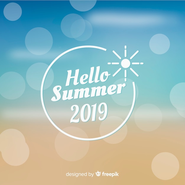 Free vector blurred hello summer background