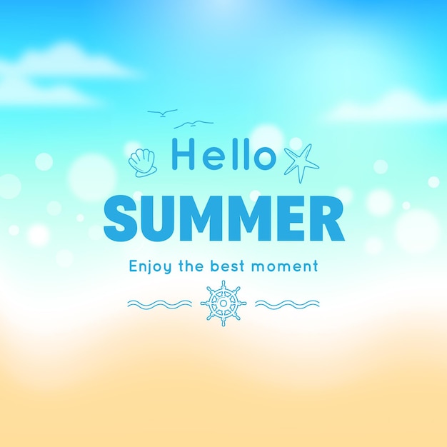 Free vector blurred hello summer background